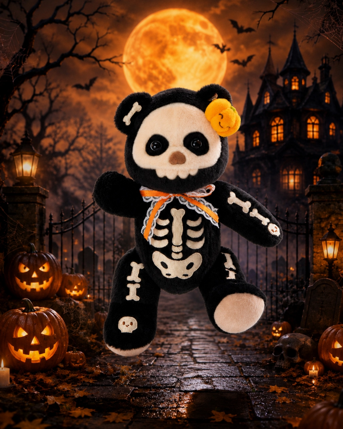 Getahug Halloween Skeleton Teddy Bear | Halloween Limited Edition Handmade Jointed Stuffed Animal Gift (Pre-sale)