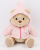 Pink Mink Hoddie Brown Bear