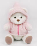 Pink Mink Hoodie White Bear