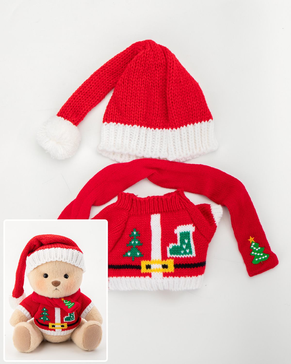 Getahug Christmas Red Sweater Bear | Handmade Christmas Gift