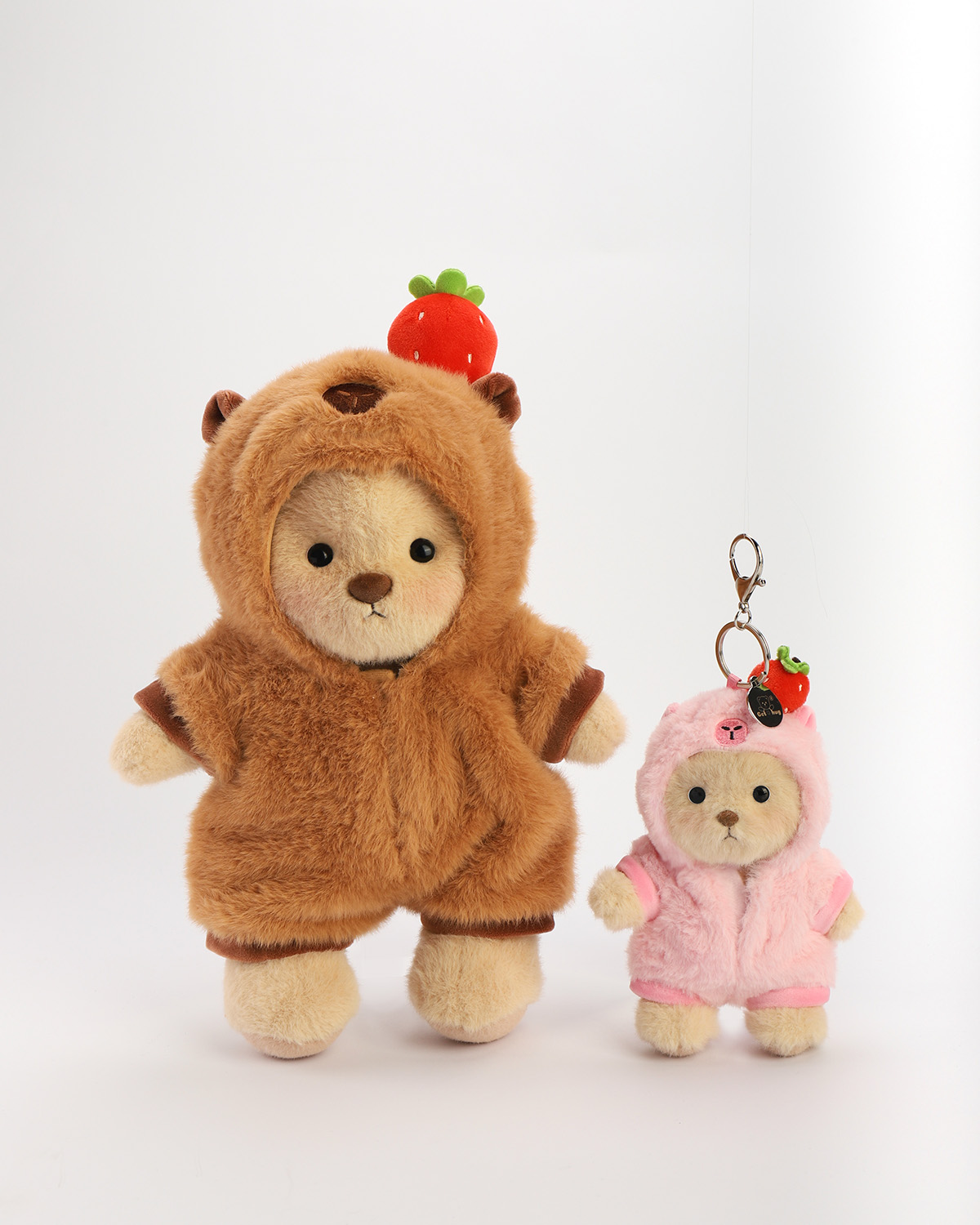 Getahug Strawberry Capybara Bear with Mini Bear Gift Bundle
