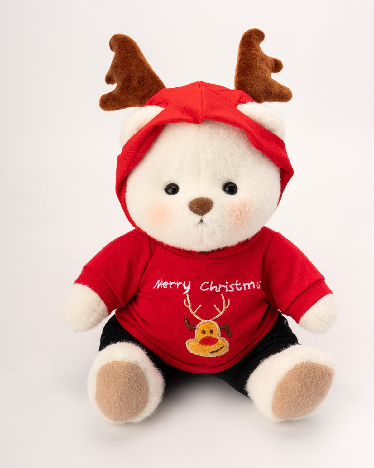 Getahug Christmas Red Sweatshirt Antlers Bear | Handmade Christmas Gift