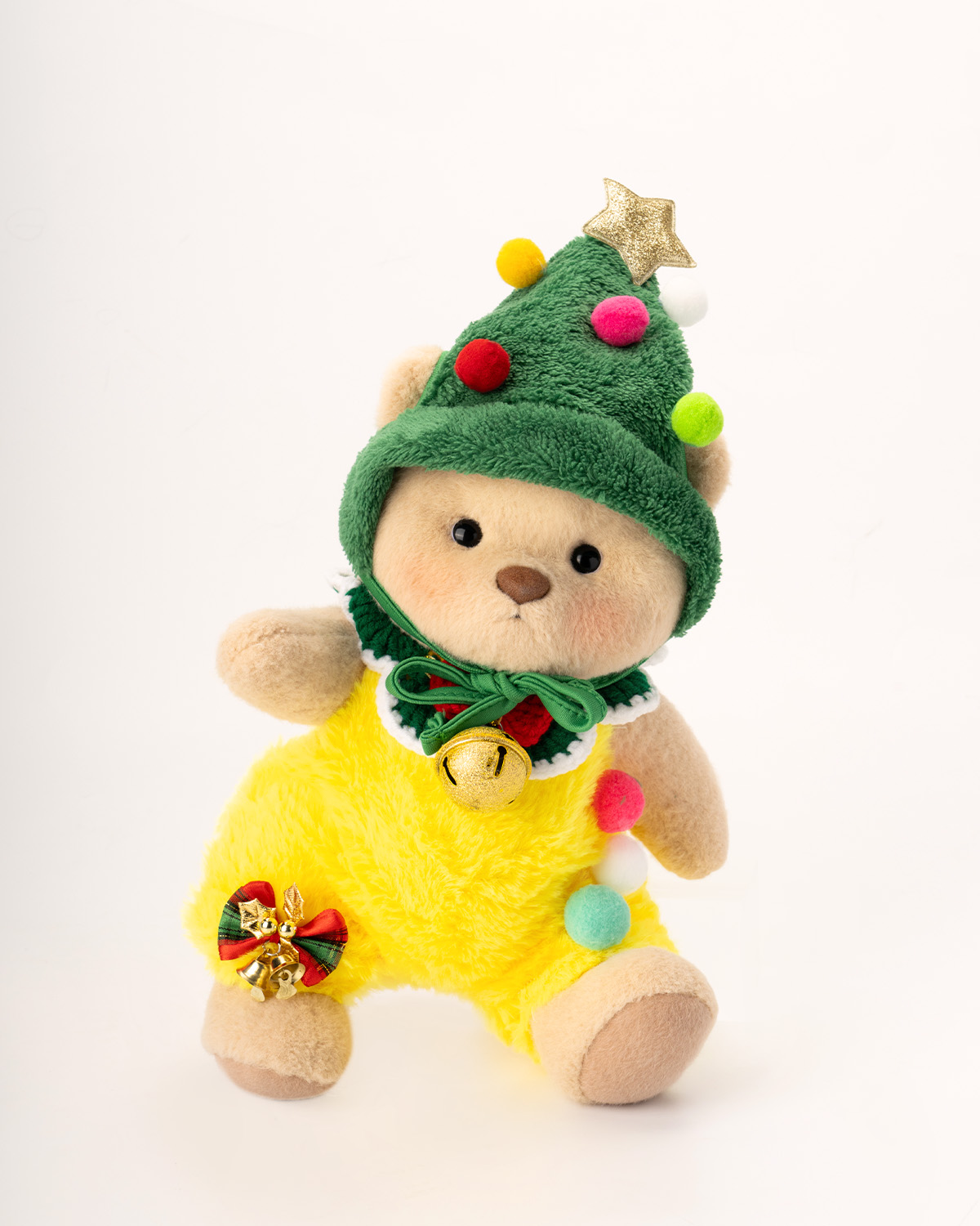 Getahug Cute Christmas Tree White Teddy Bear | Handmade Stuffed Animal Gift