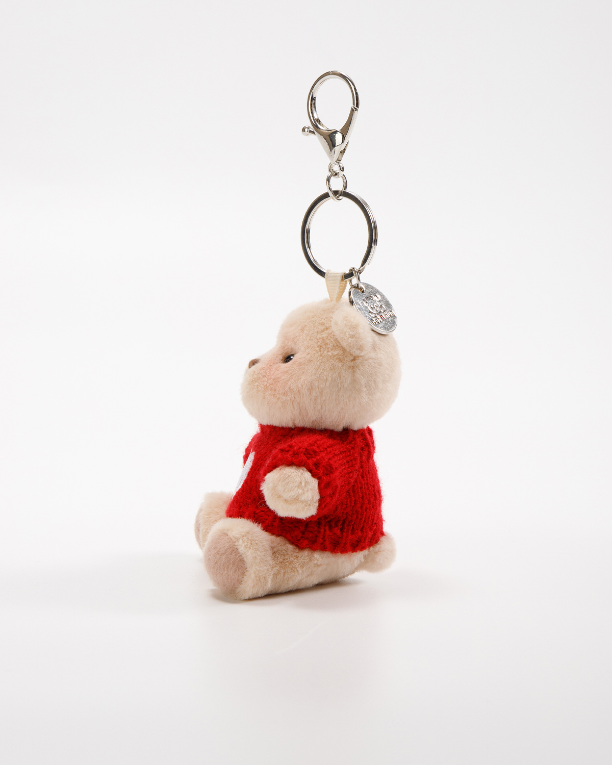 Getahug 3.9" Red Sweater Teddy Bear | Fixed-limb Pocket Plush Bag Charm Keychain Gift