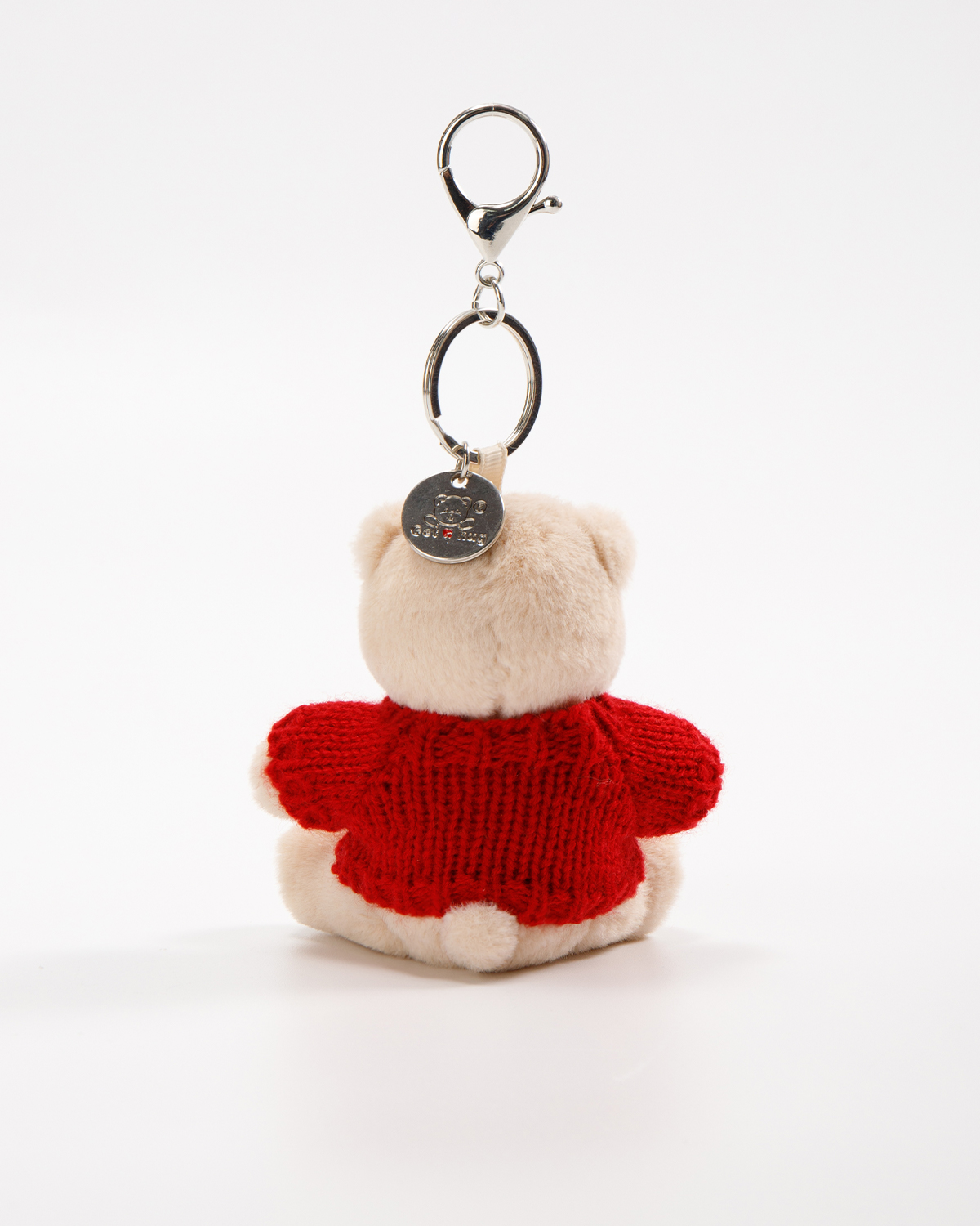 Getahug 3.9" Red Sweater Teddy Bear | Fixed-limb Pocket Plush Bag Charm Keychain Gift