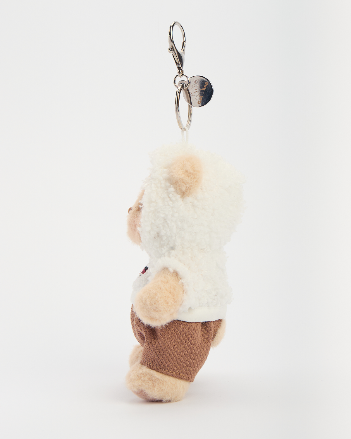 Getahug 5.9 Inches Love Polar Fleece Brown Mini Bear Pendant Keychain Gift