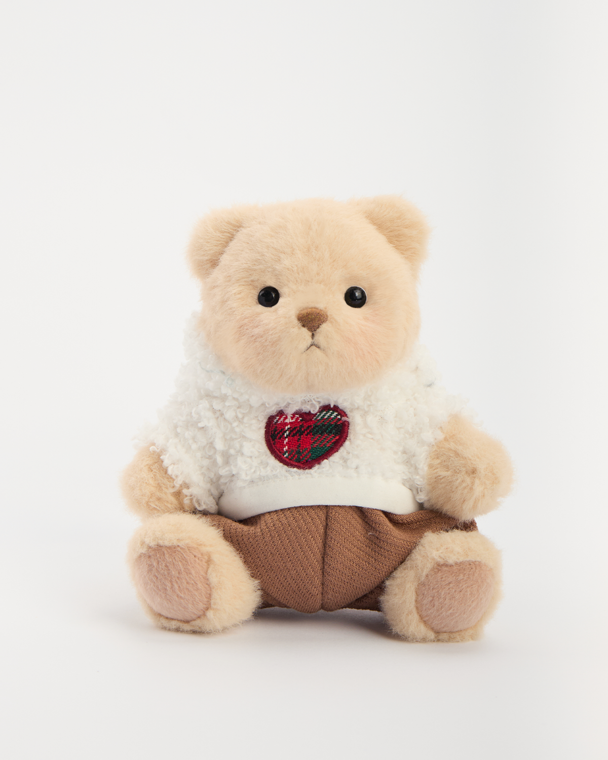 Getahug 5.9 Inches Love Polar Fleece Brown Mini Bear Pendant Keychain Gift