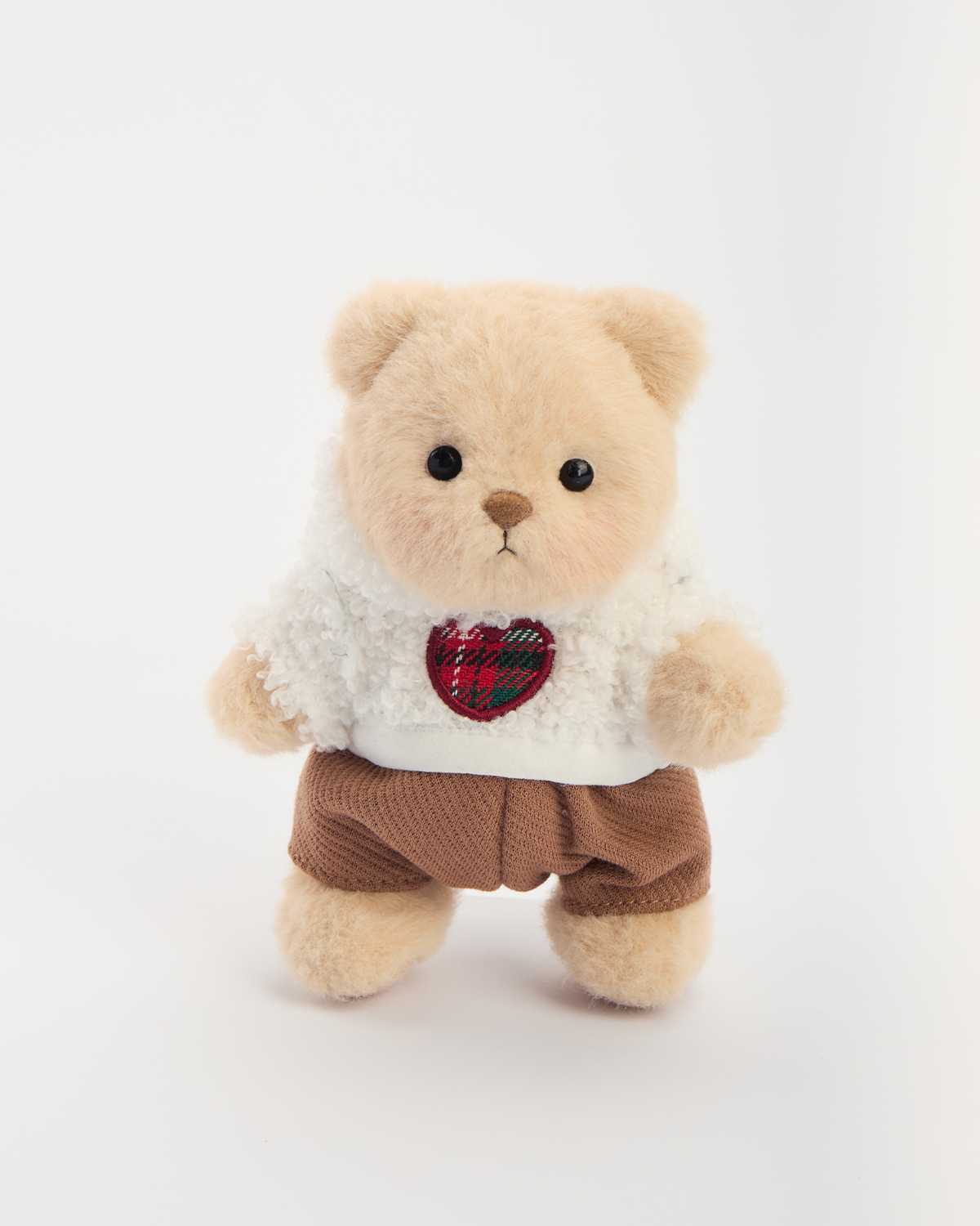 Getahug 5.9 Inches Love Polar Fleece Brown Mini Bear Pendant Keychain Gift