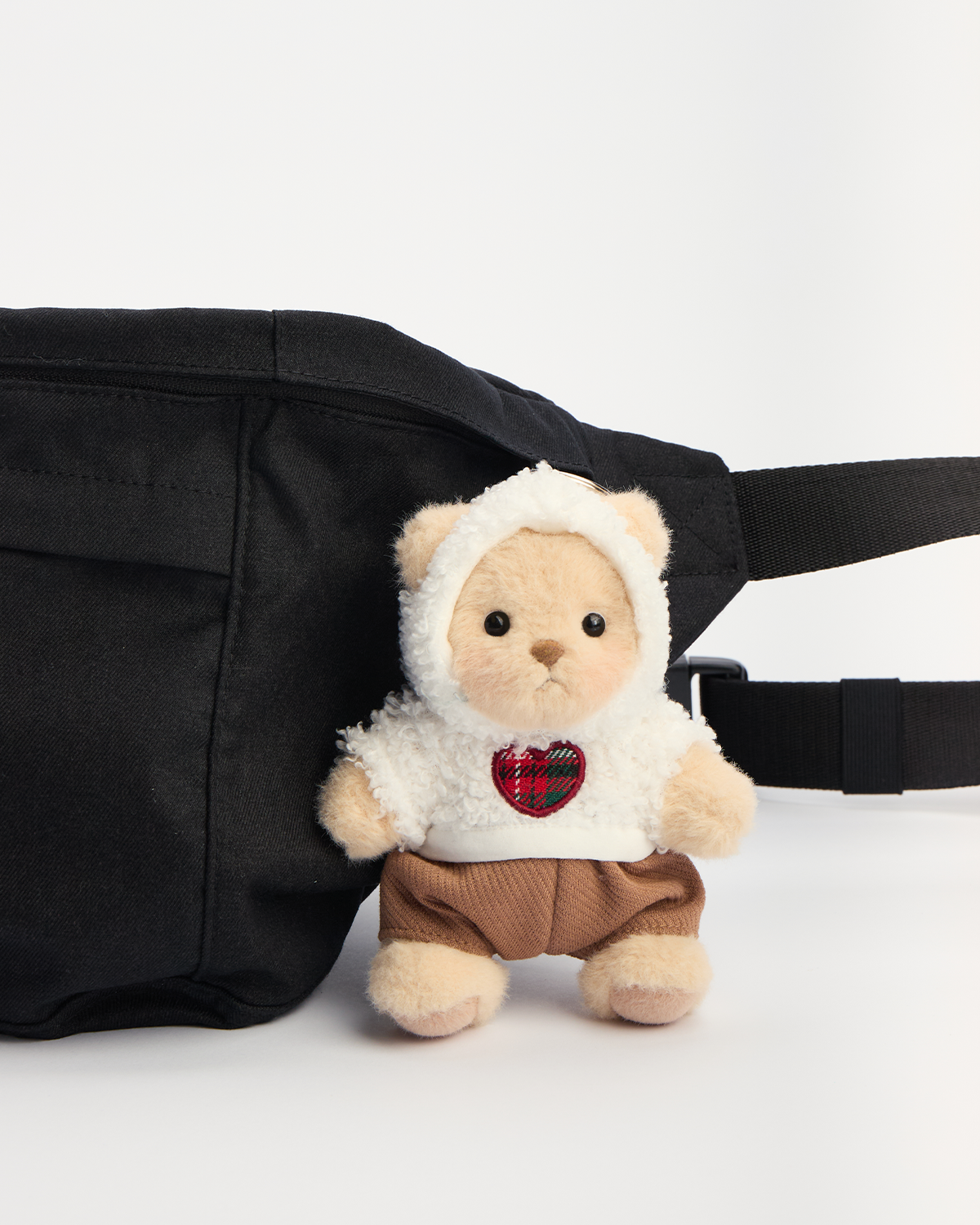 Getahug 5.9 Inches Love Polar Fleece Brown Mini Bear Pendant Keychain Gift