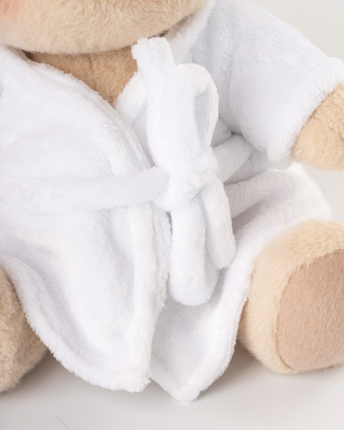 Getahug Elegant Bathrobe White Teddy Bear | Handmade Jointed Toy Gift