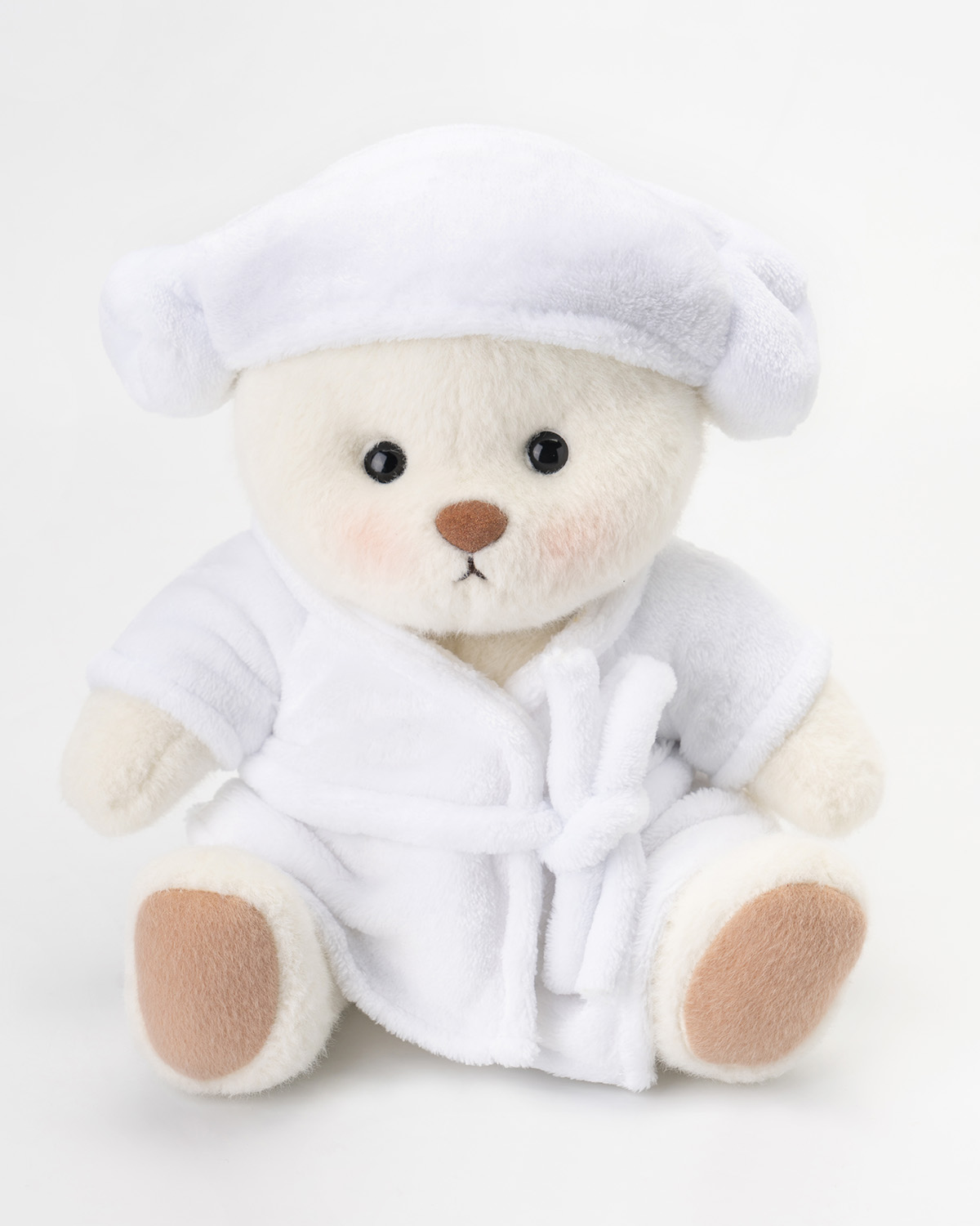 Getahug Elegant Bathrobe White Teddy Bear | Handmade Jointed Toy Gift