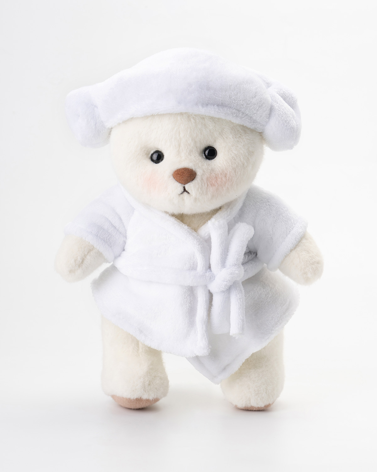 Getahug Elegant Bathrobe White Teddy Bear | Handmade Jointed Toy Gift