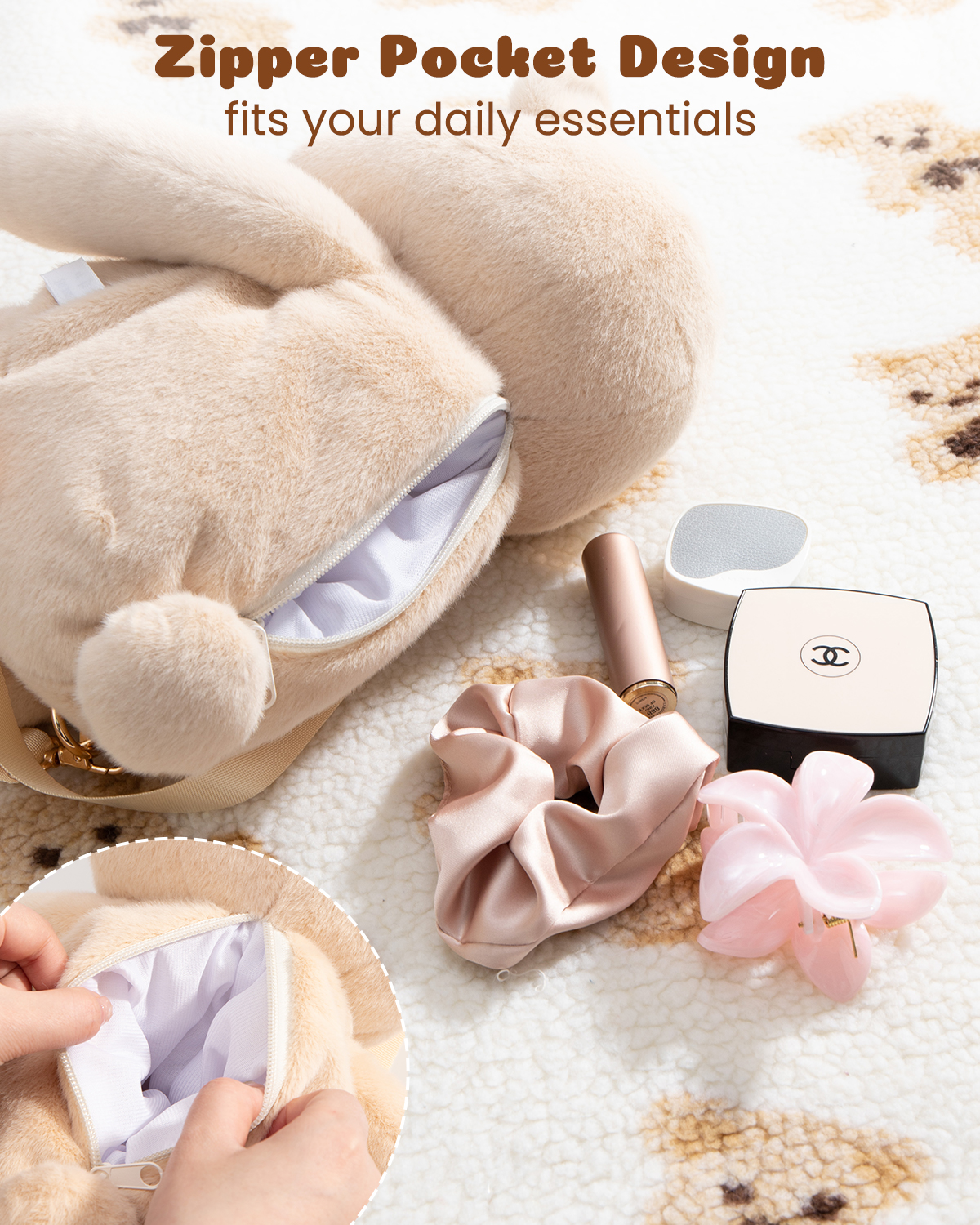 Getahug Billy Bear Backpack | Soft Teddy Bear Bag for Travel & Daily Use