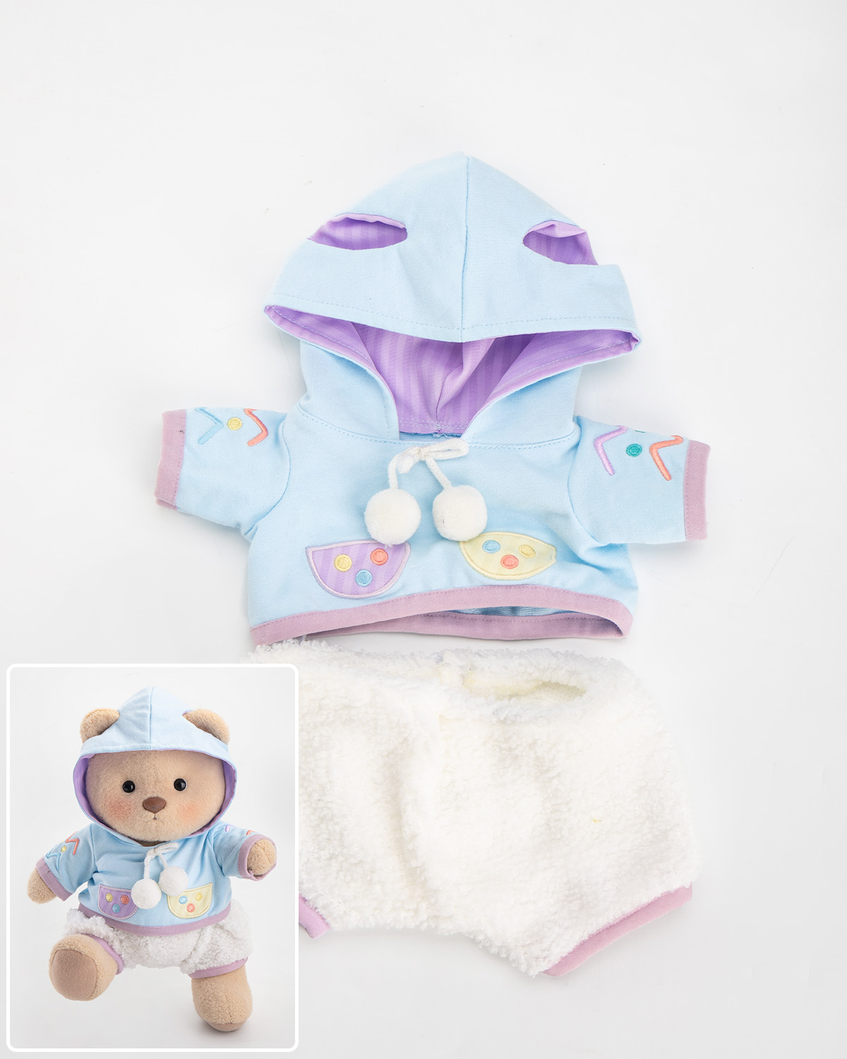 Getahug Blue Easter Egg Hooded Sweatshirt Bear | Handmade Jointed Teddy Bear Gift