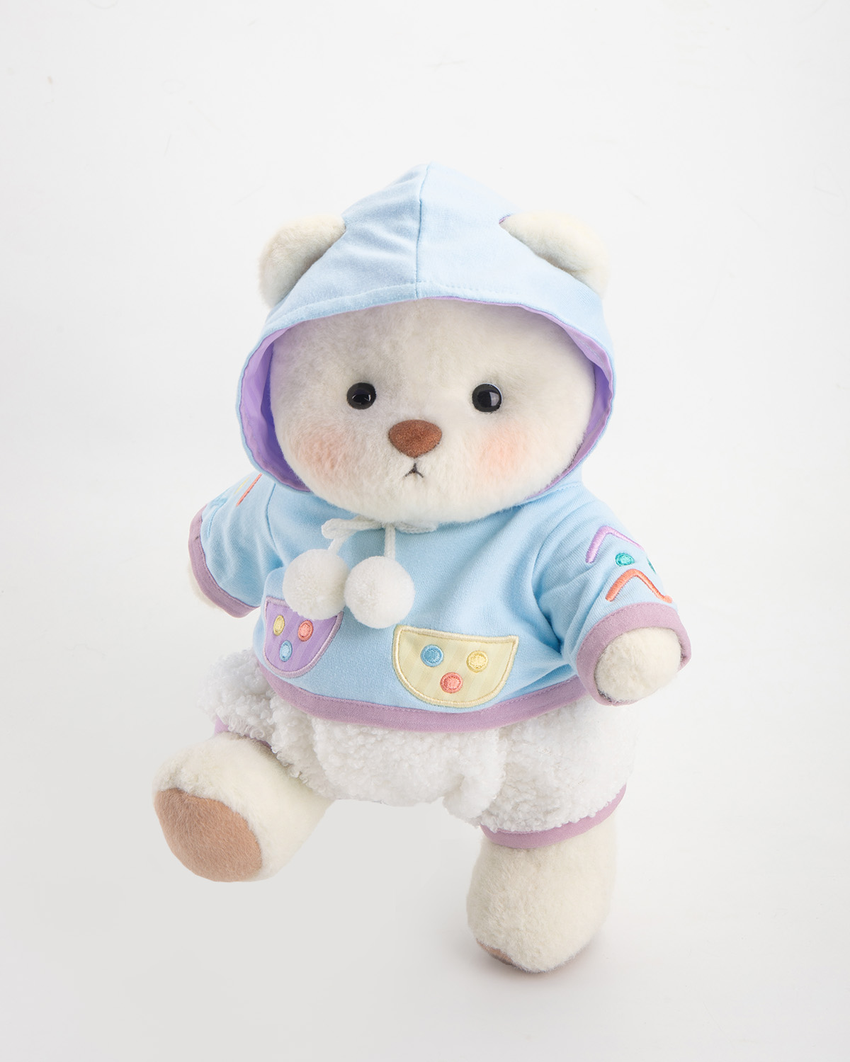 Getahug Blue Easter Egg Hooded Sweatshirt Bear | Handmade Jointed Teddy Bear Gift