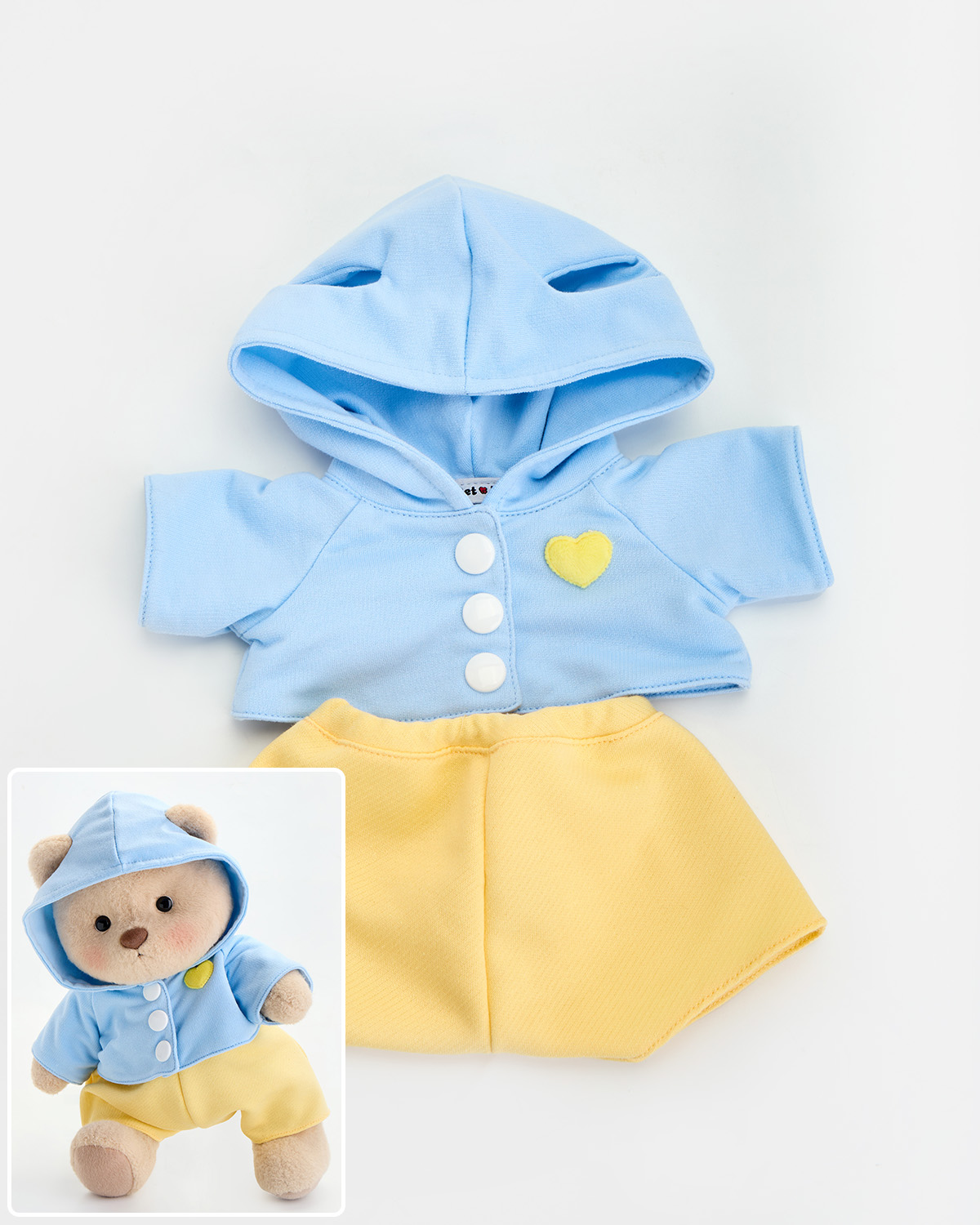 Getahug Love Blue Hoodie Bear | Handmade Jointed Teddy Bear Gift