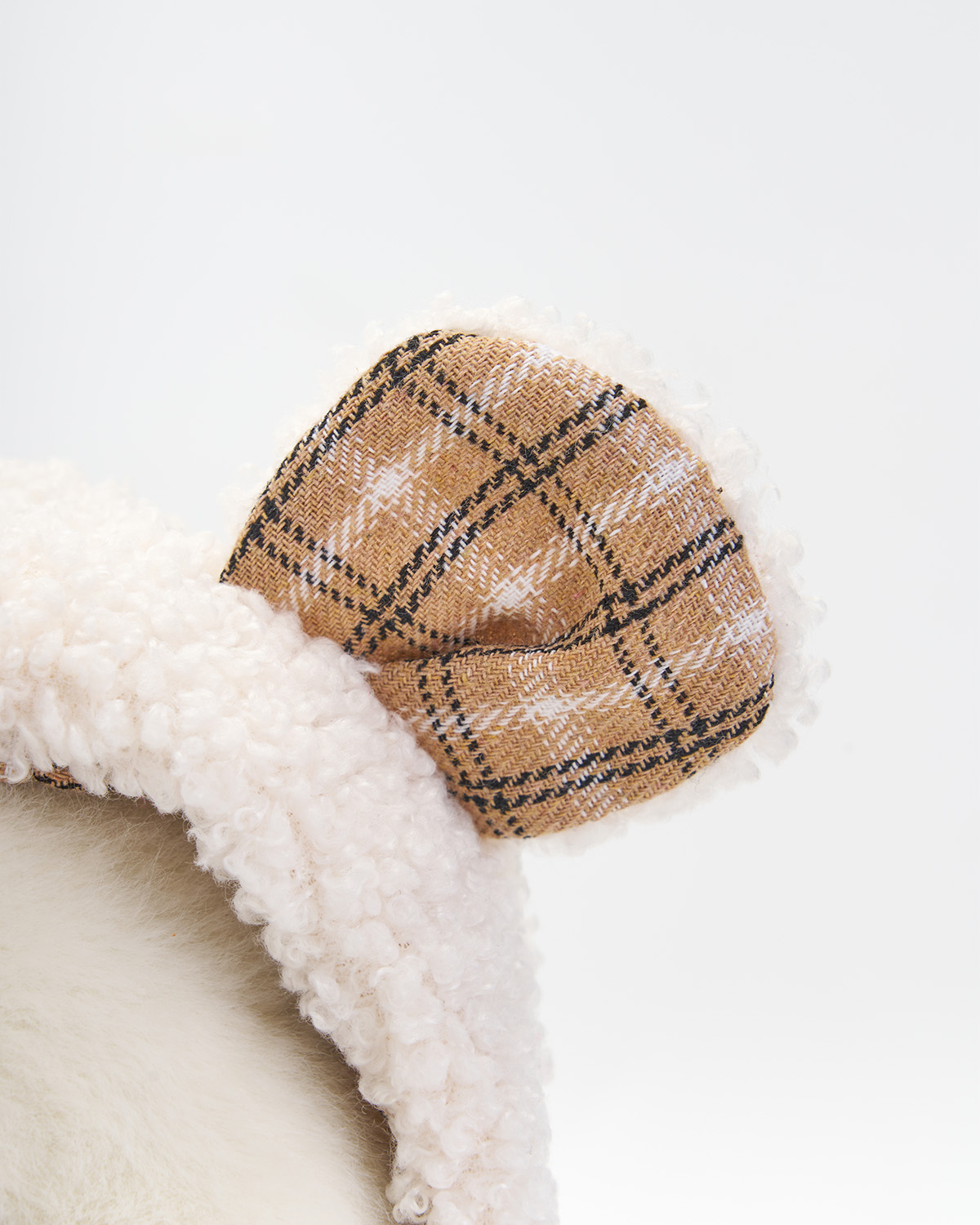 Getahug Brown And White Plaid Sheep Bear | Handmade Jointed Teddy Bear Gift