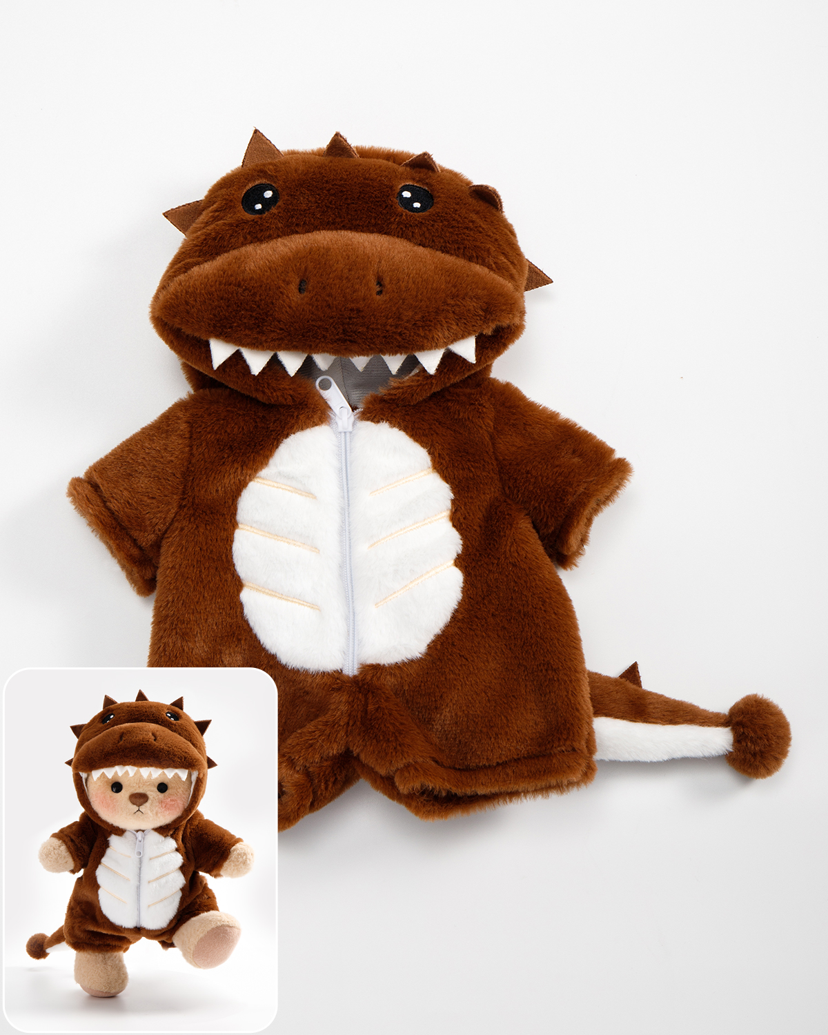 Getahug Brown Ankylosaurus Bear | Handmade Jointed Teddy Bear Stuffed Animal Gift