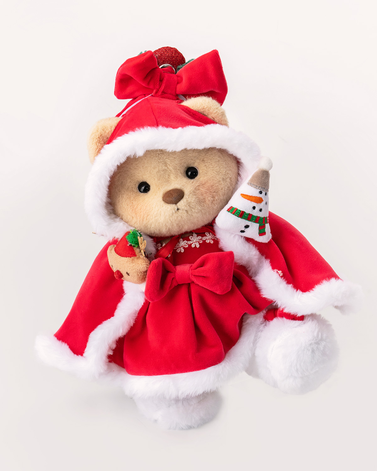 Getahug Christmas Decorated Cape Bear | Handmade Jointed Teddy Bear Gift