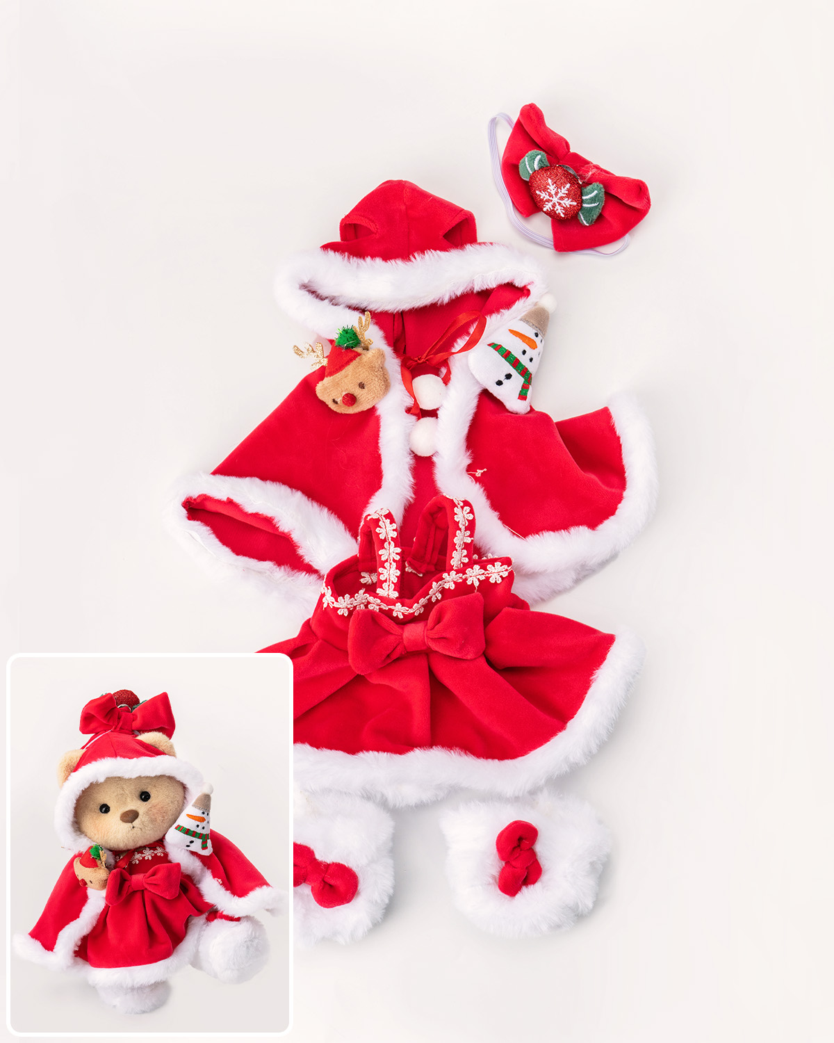 Christmas Decorated Cape(Outfit Only) | Teddy Bear Clothes