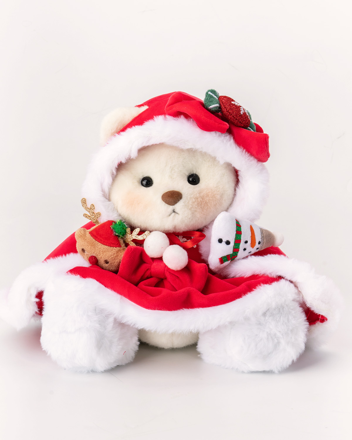 Getahug Christmas Decorated Cape Bear | Handmade Jointed Teddy Bear Gift