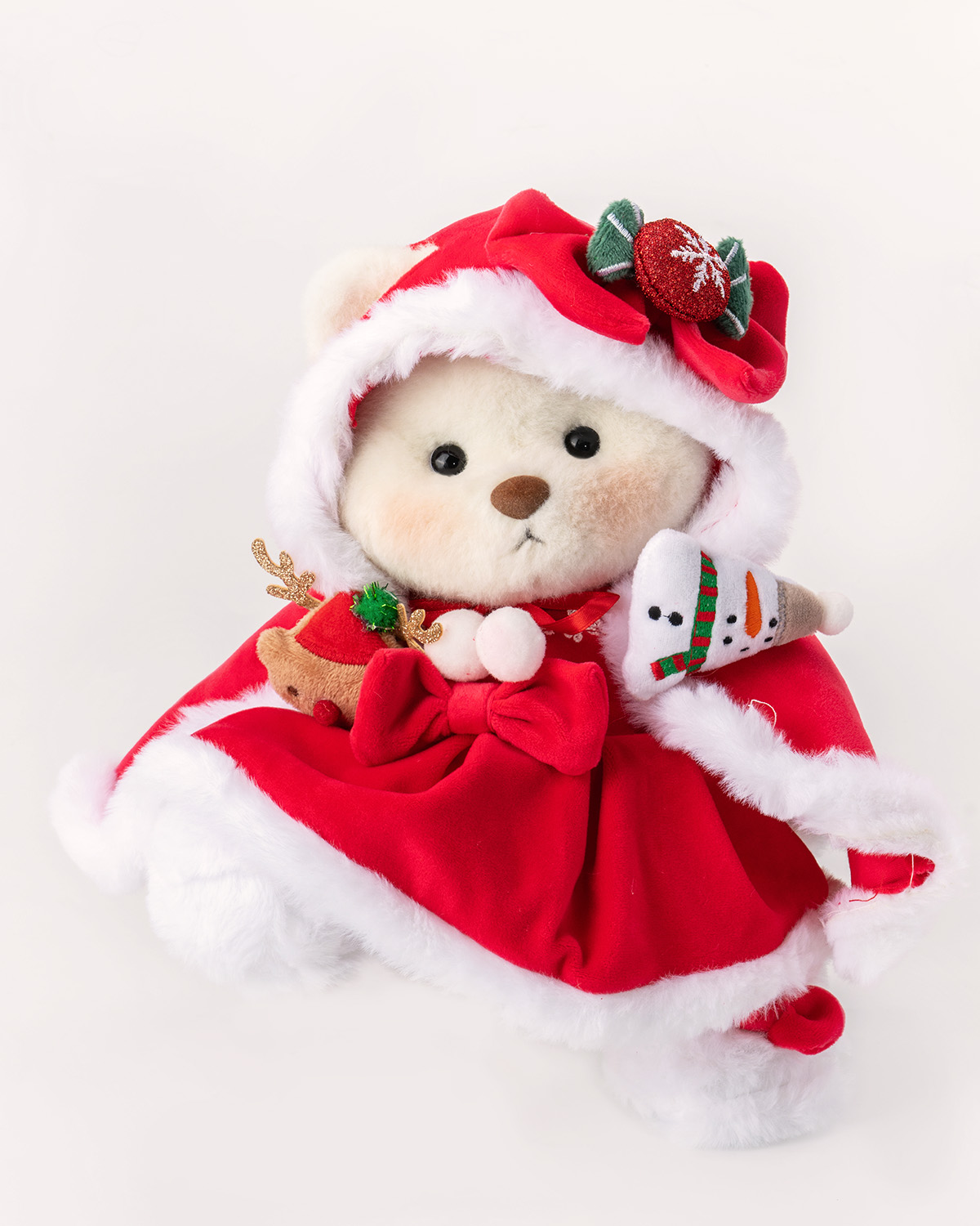 Getahug Christmas Decorated Cape Bear | Handmade Jointed Teddy Bear Gift