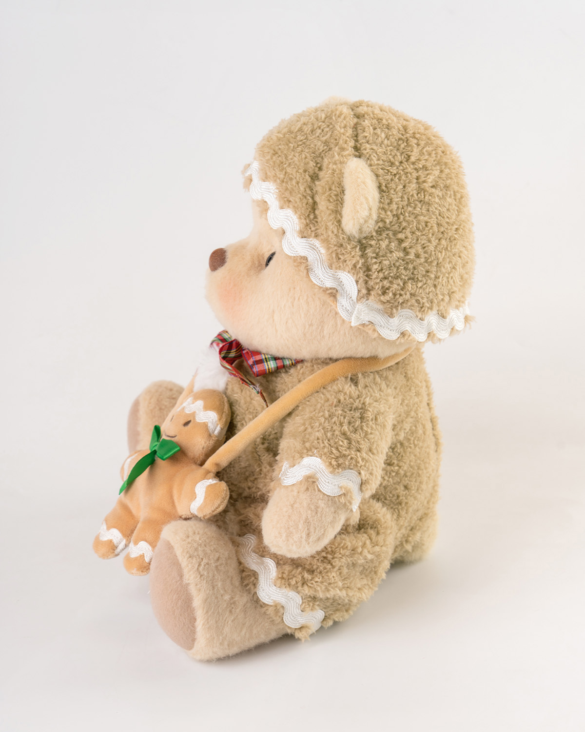 Getahug Christmas Gingerbread Man White Teddy Bear | Handmade Stuffed Animal Gift