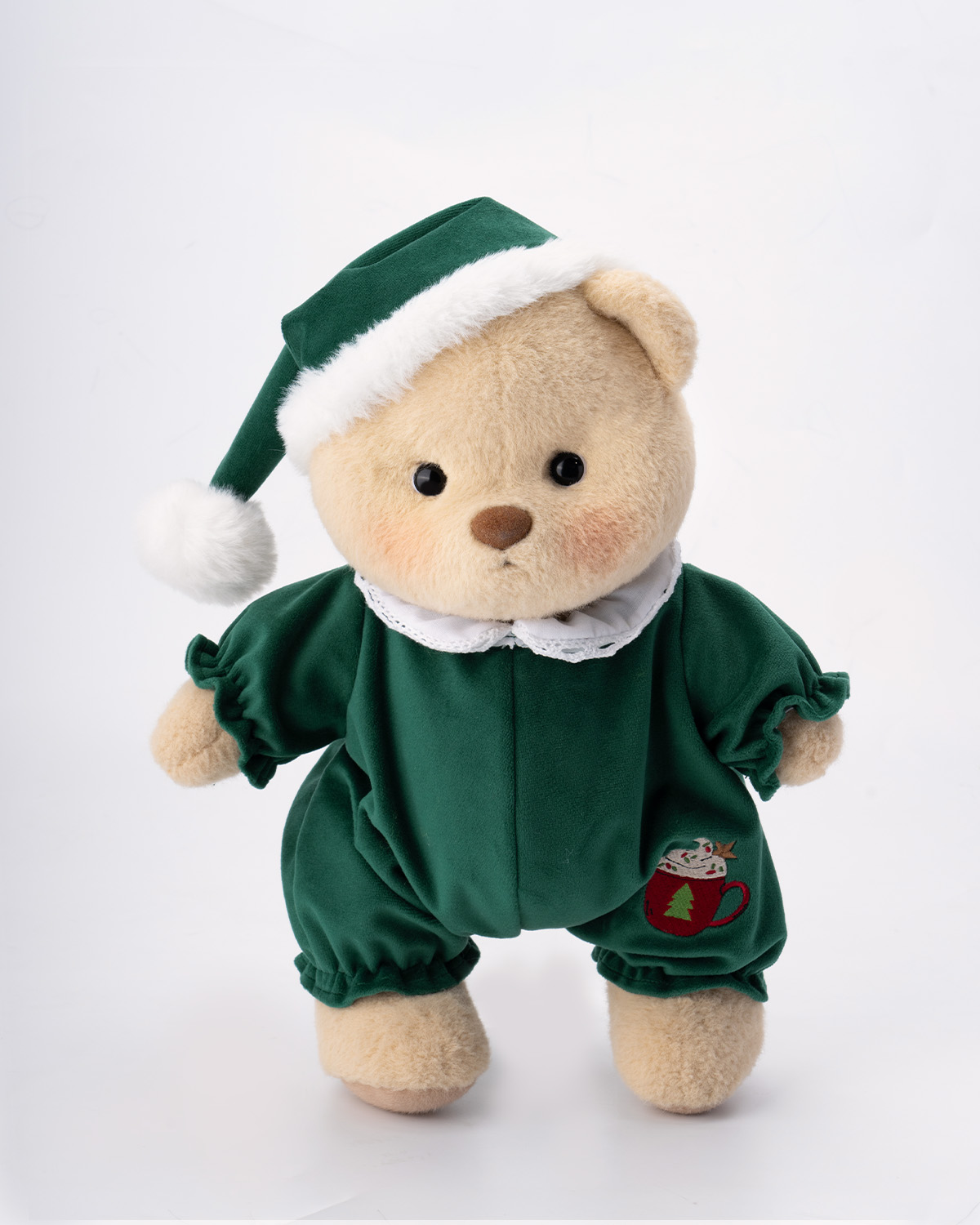 Getahug Christmas Green Pajamas Bear | Handmade Jointed Teddy Bear Gift
