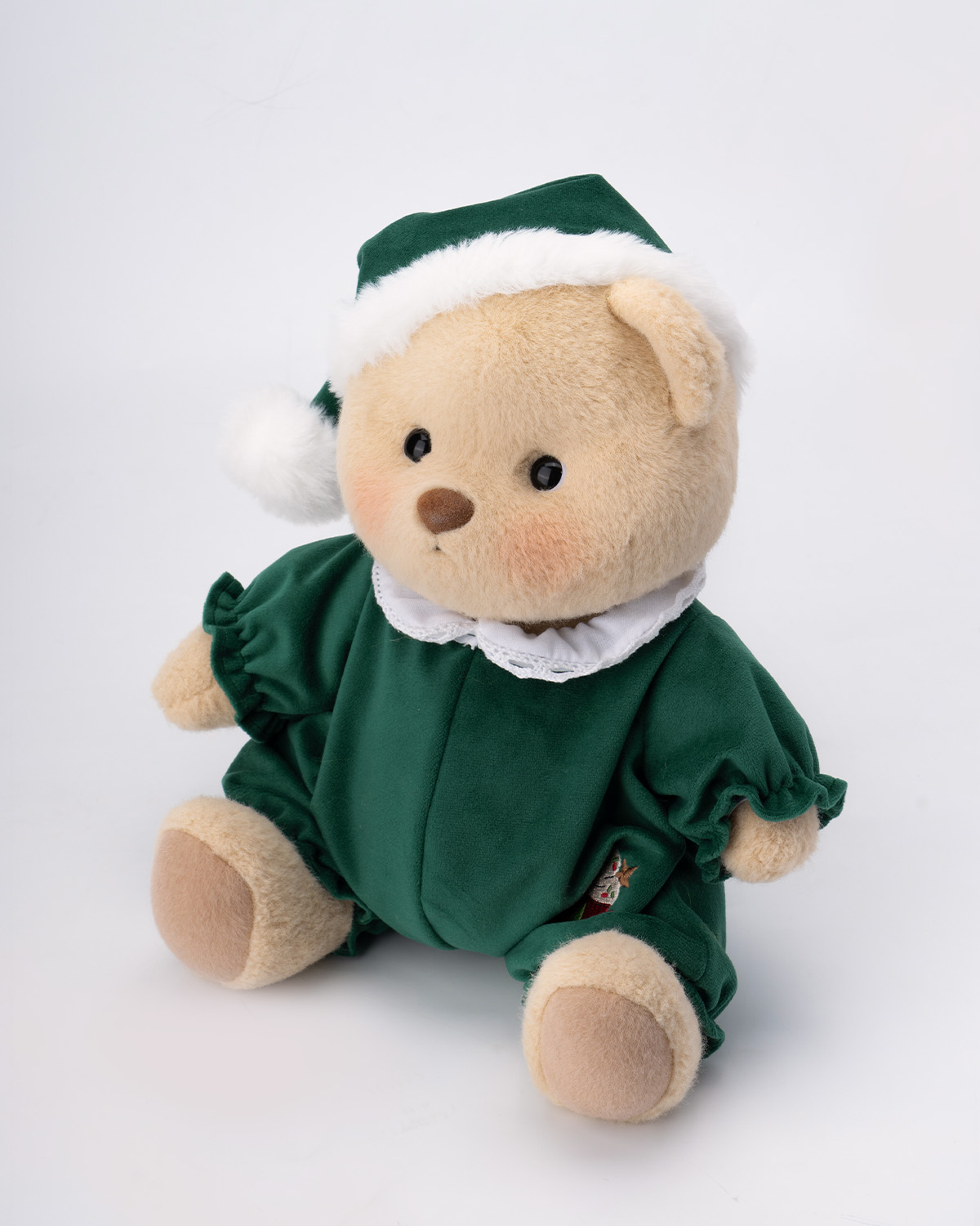 Getahug Christmas Green Pajamas Bear | Handmade Jointed Teddy Bear Gift