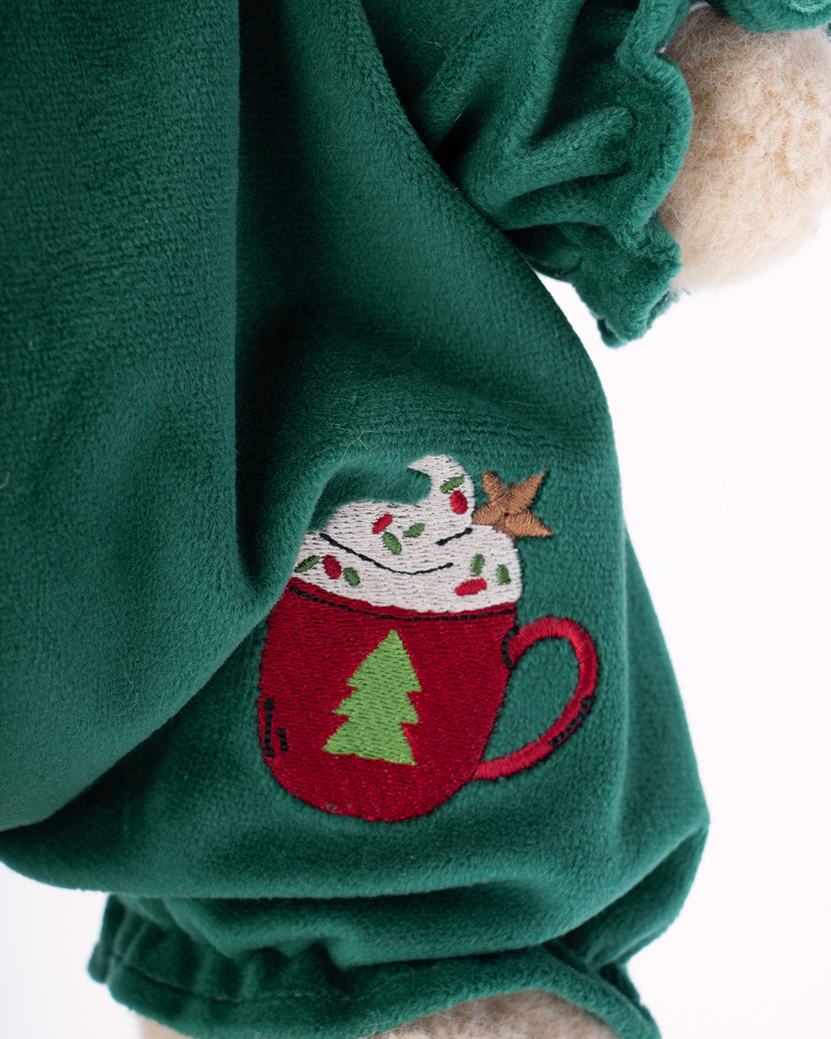 Getahug Christmas Green Pajamas Bear | Handmade Jointed Teddy Bear Gift