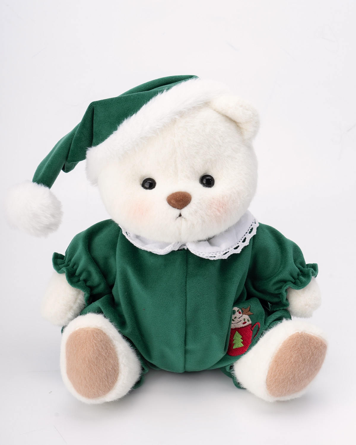 Getahug Christmas Green Pajamas Bear | Handmade Jointed Teddy Bear Gift