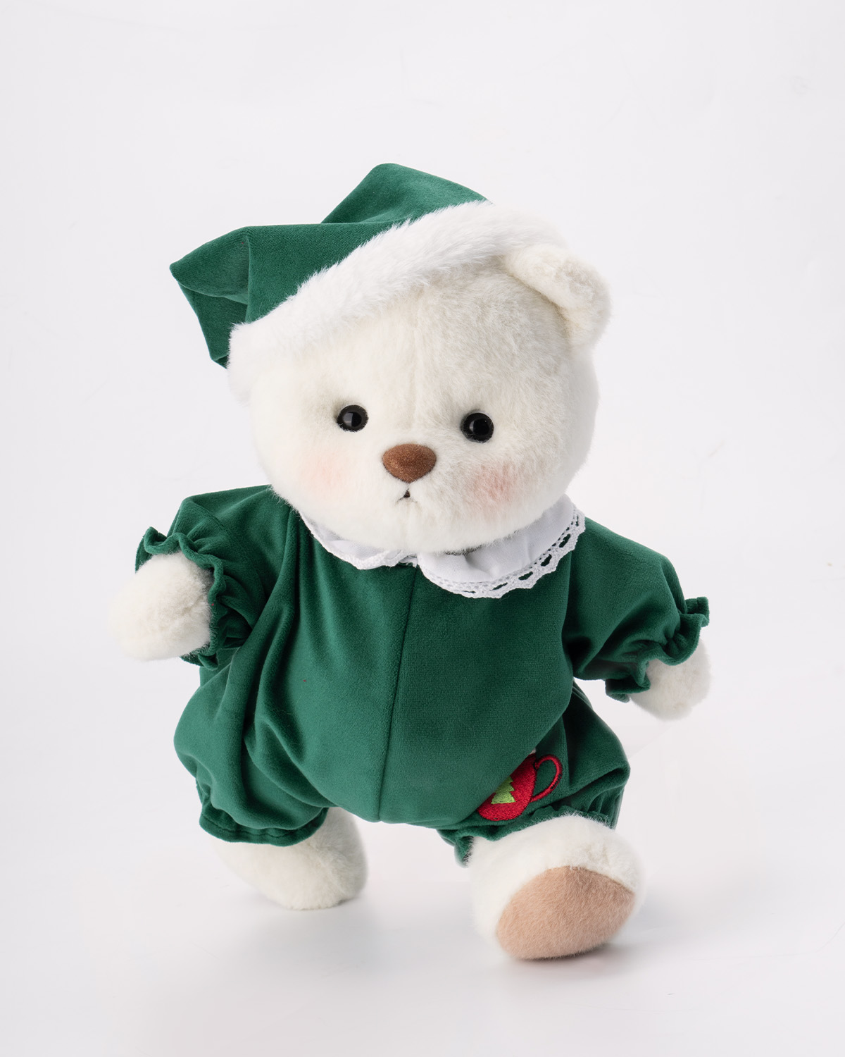 Getahug Christmas Green Pajamas Bear | Handmade Jointed Teddy Bear Gift