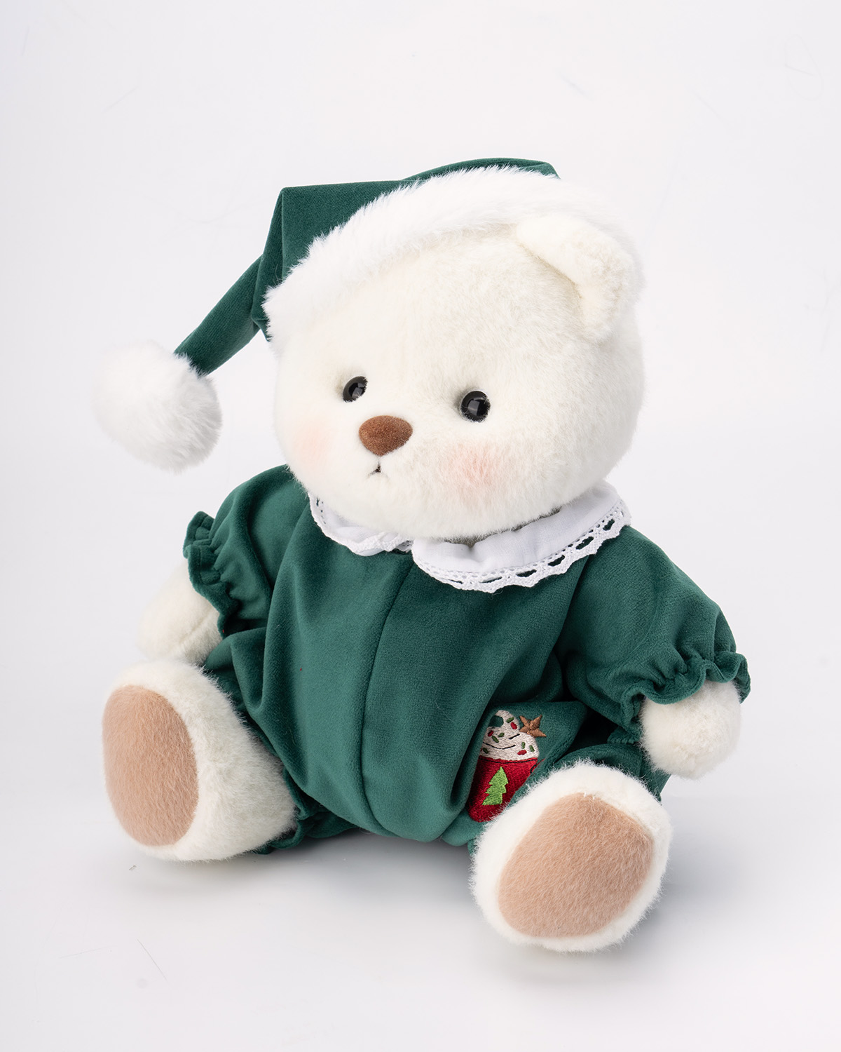 Getahug Christmas Green Pajamas Bear | Handmade Jointed Teddy Bear Gift