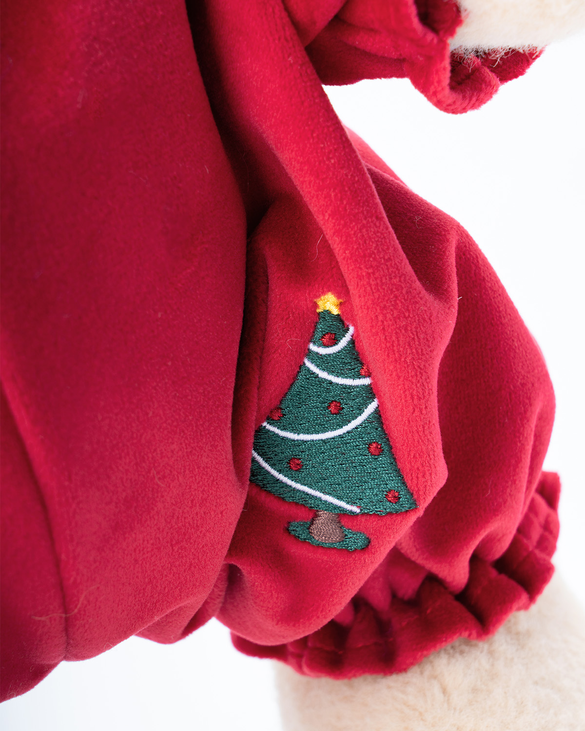 Getahug Christmas Red Pajamas White Teddy Bear | Handmade Stuffed Animal Gift