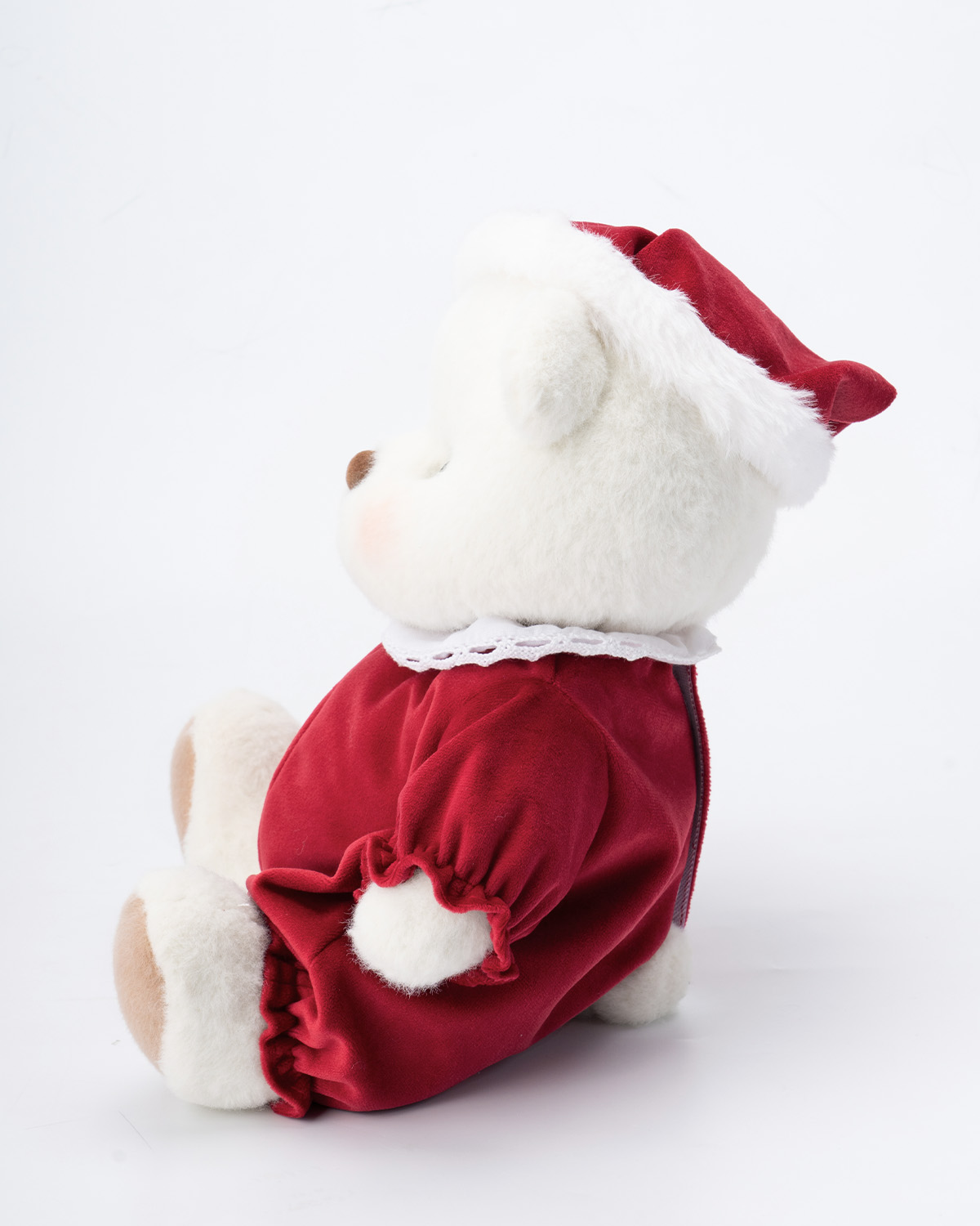 Getahug Christmas Red Pajamas White Teddy Bear | Handmade Stuffed Animal Gift