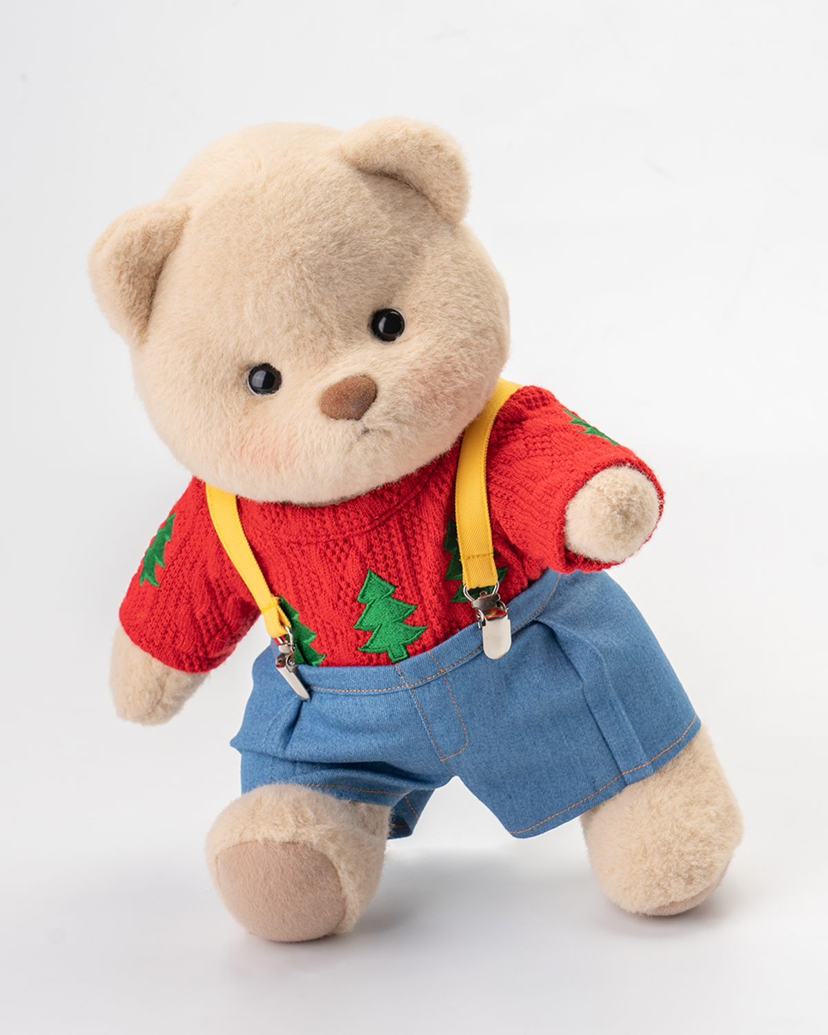 teddy Getahug Christmas Tree Sweater Overalls Bear | Handmade