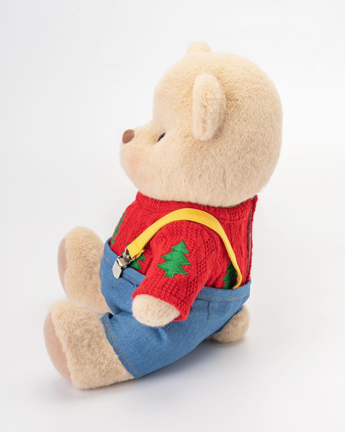 Getahug Christmas Tree Sweater Overalls Bear | Handmade Jointed Teddy Bear Gift