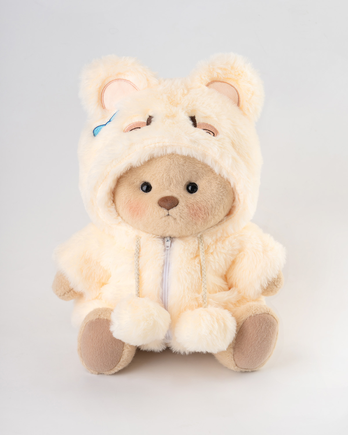 Getahug Cute Fluffy Bunny White Teddy Bear | Handmade Jointed Toy Gift