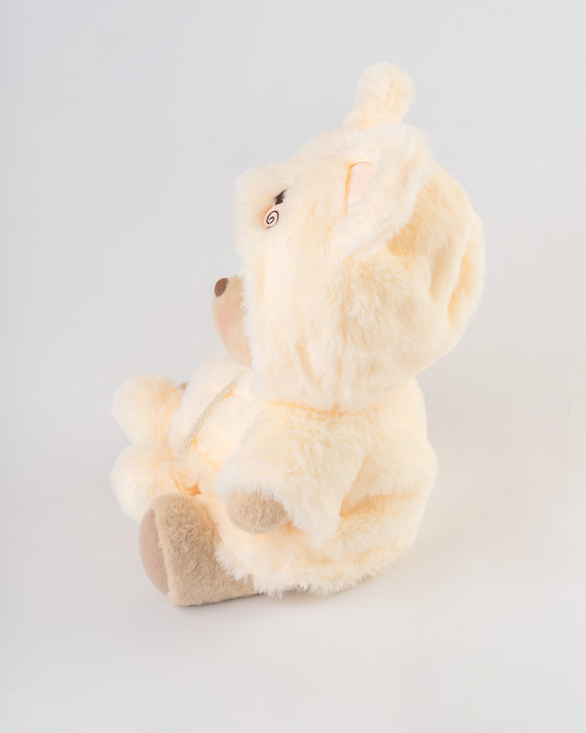 Getahug Cute Fluffy Bunny White Teddy Bear | Handmade Jointed Toy Gift