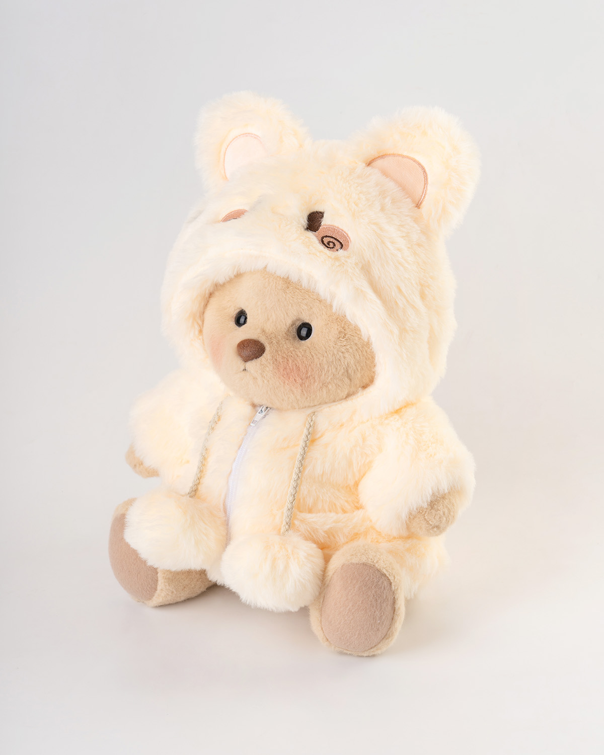Getahug Cute Fluffy Bunny White Teddy Bear | Handmade Jointed Toy Gift