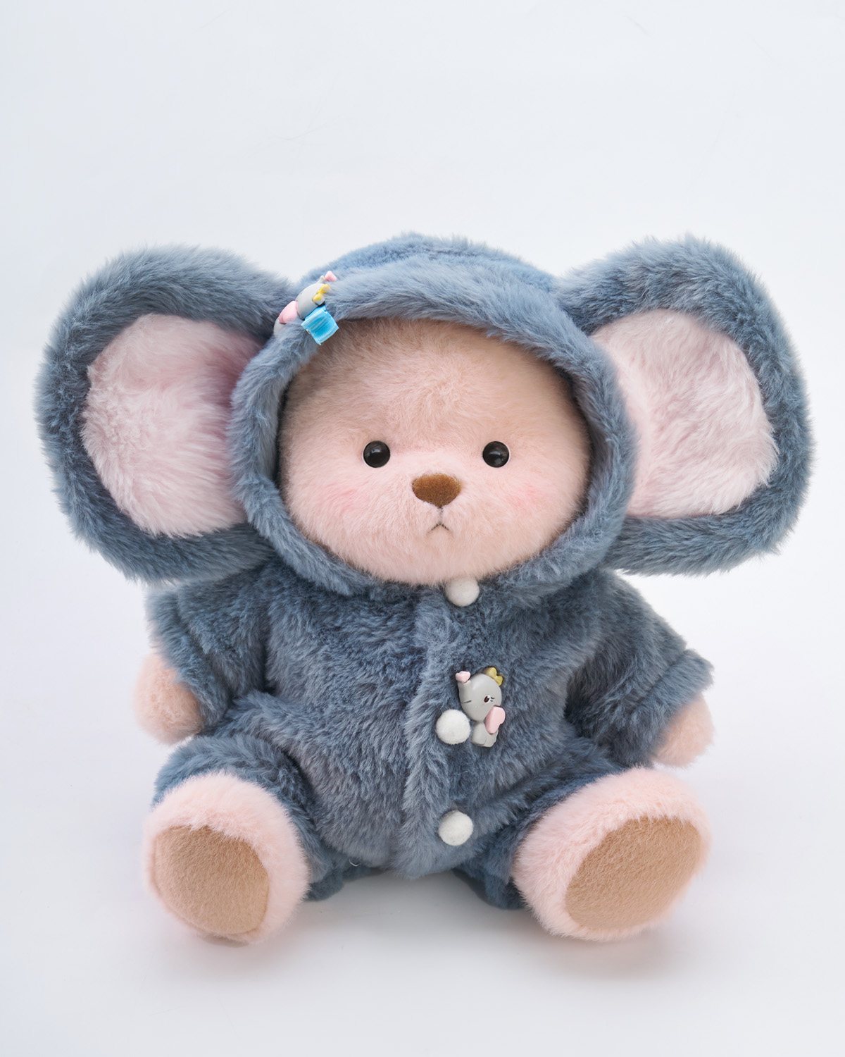 Getahug Fluffy Elephant Pink Bear | Handmade Jointed Teddy Bear Gift