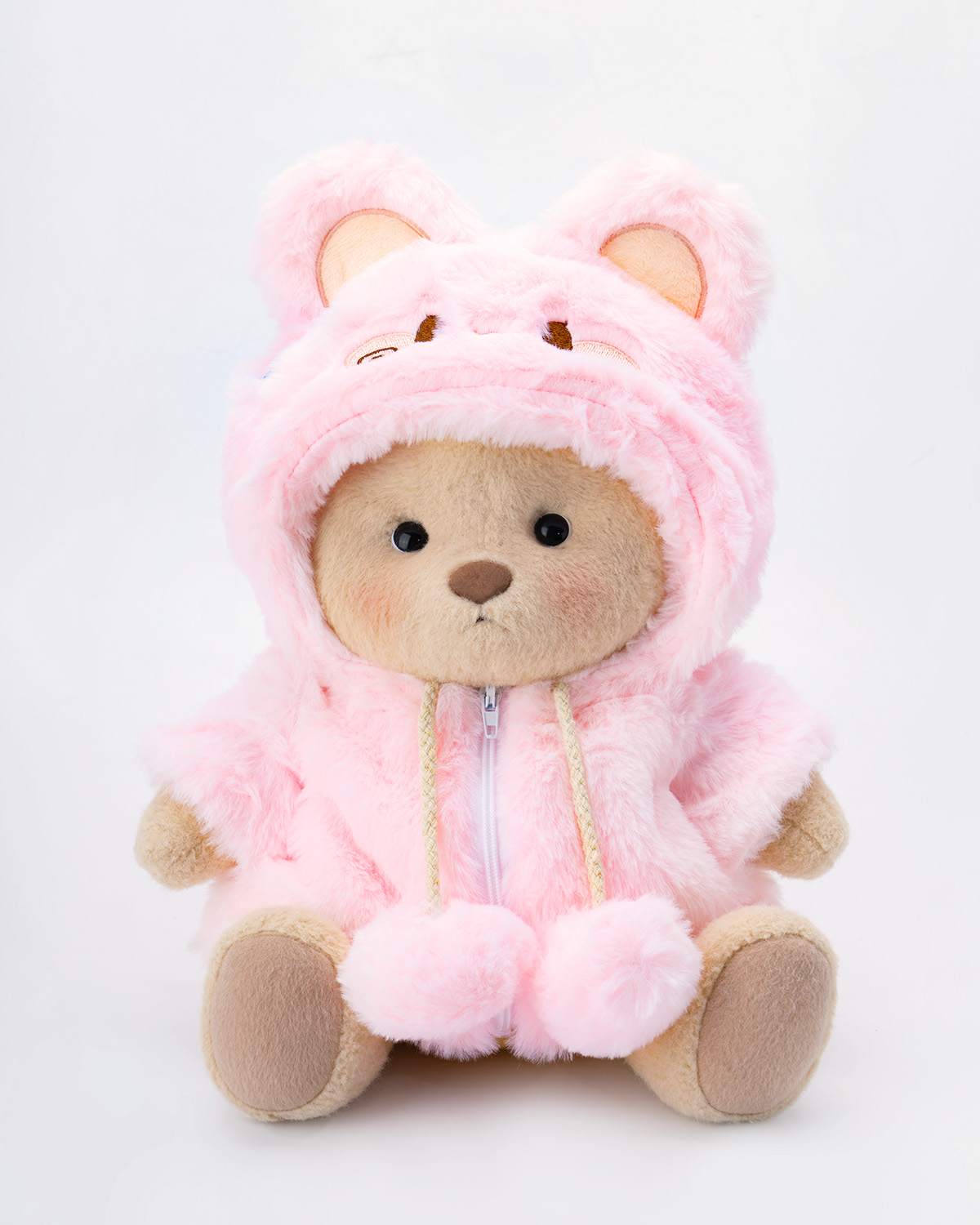 Getahug Fluffy Pink Bunny Bear | Handmade Jointed Teddy Bear Gift