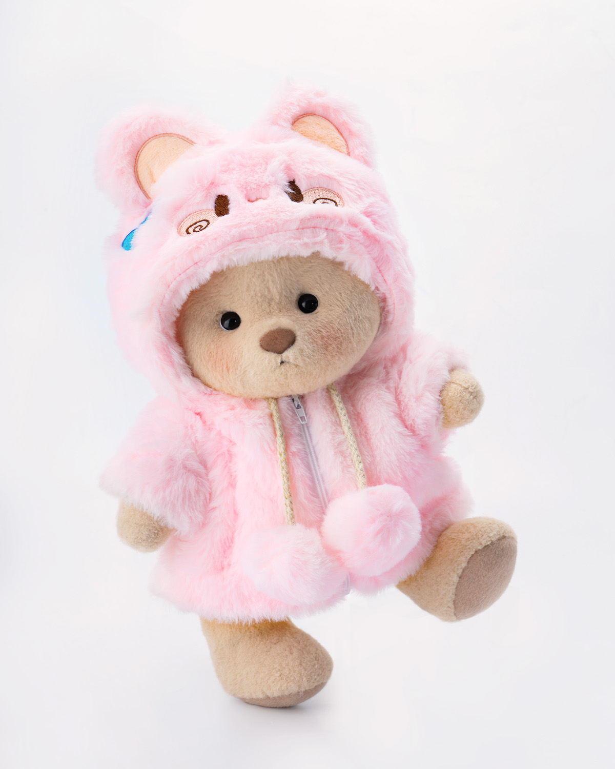 Getahug Fluffy Pink Bunny Bear | Handmade Jointed Teddy Bear Gift