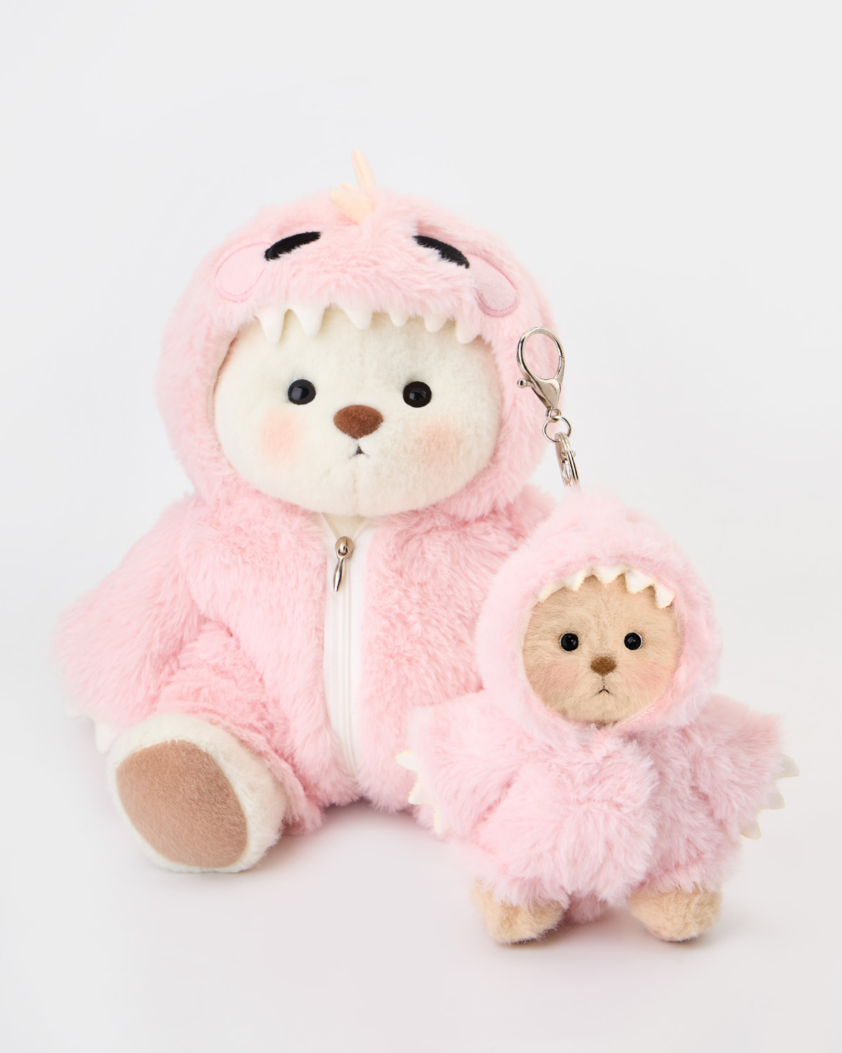 Getahug Furry Pink Dino Bear with Mini Bear Bibi Gift Bundle