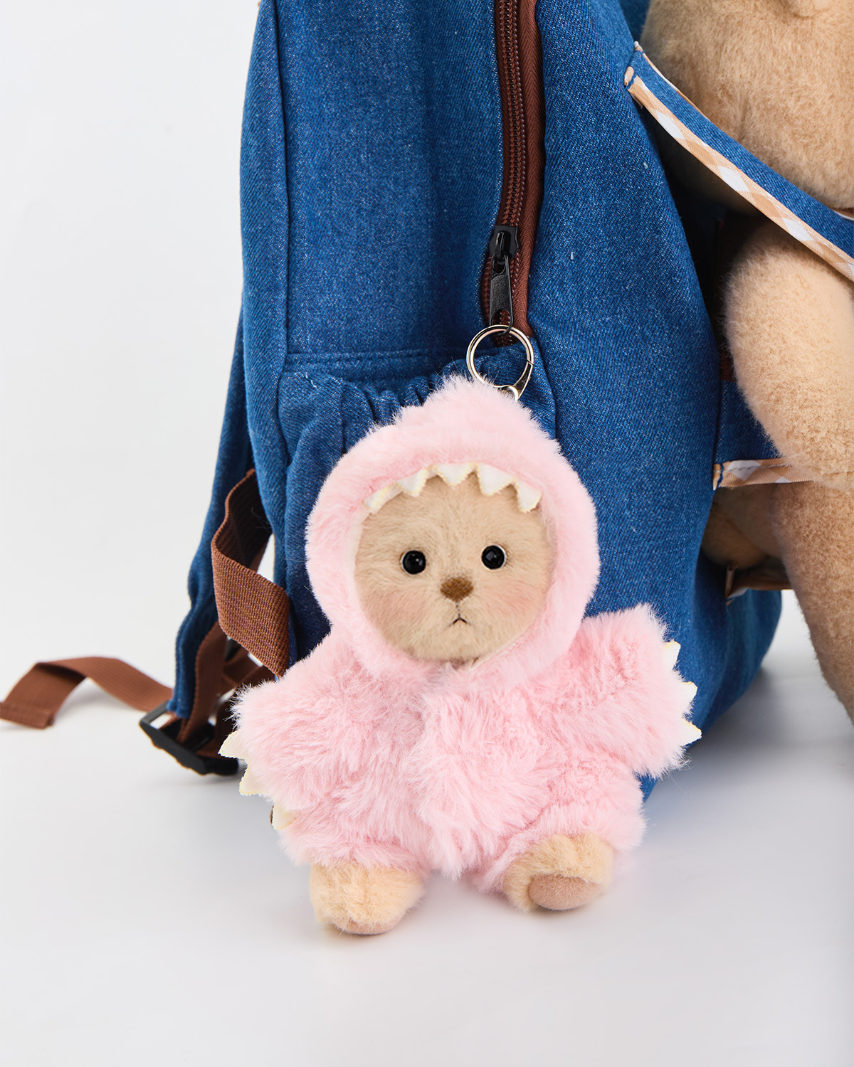 Getahug Furry Dino Brown Mini Bear Pendant Keychain Gift (Pre-sale)