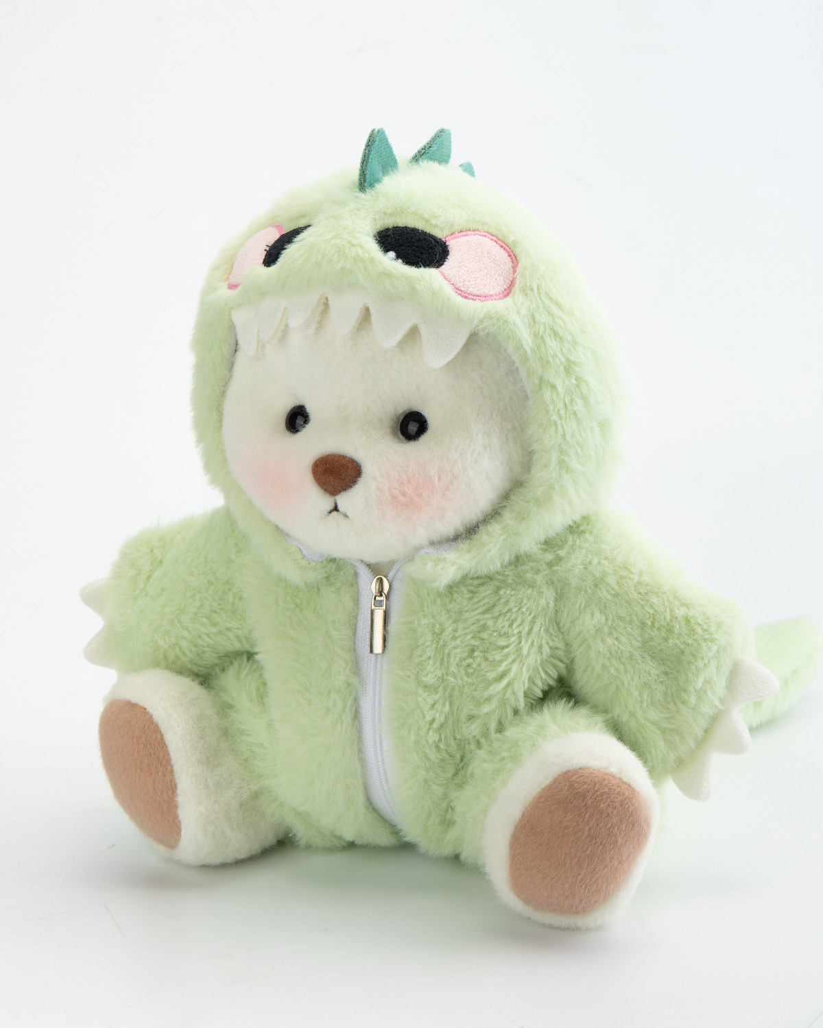 Getahug Furry Dino White Teddy Bear | Handmade Stuffed Animal Gift
