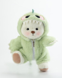 Furry Green Dino White Bear