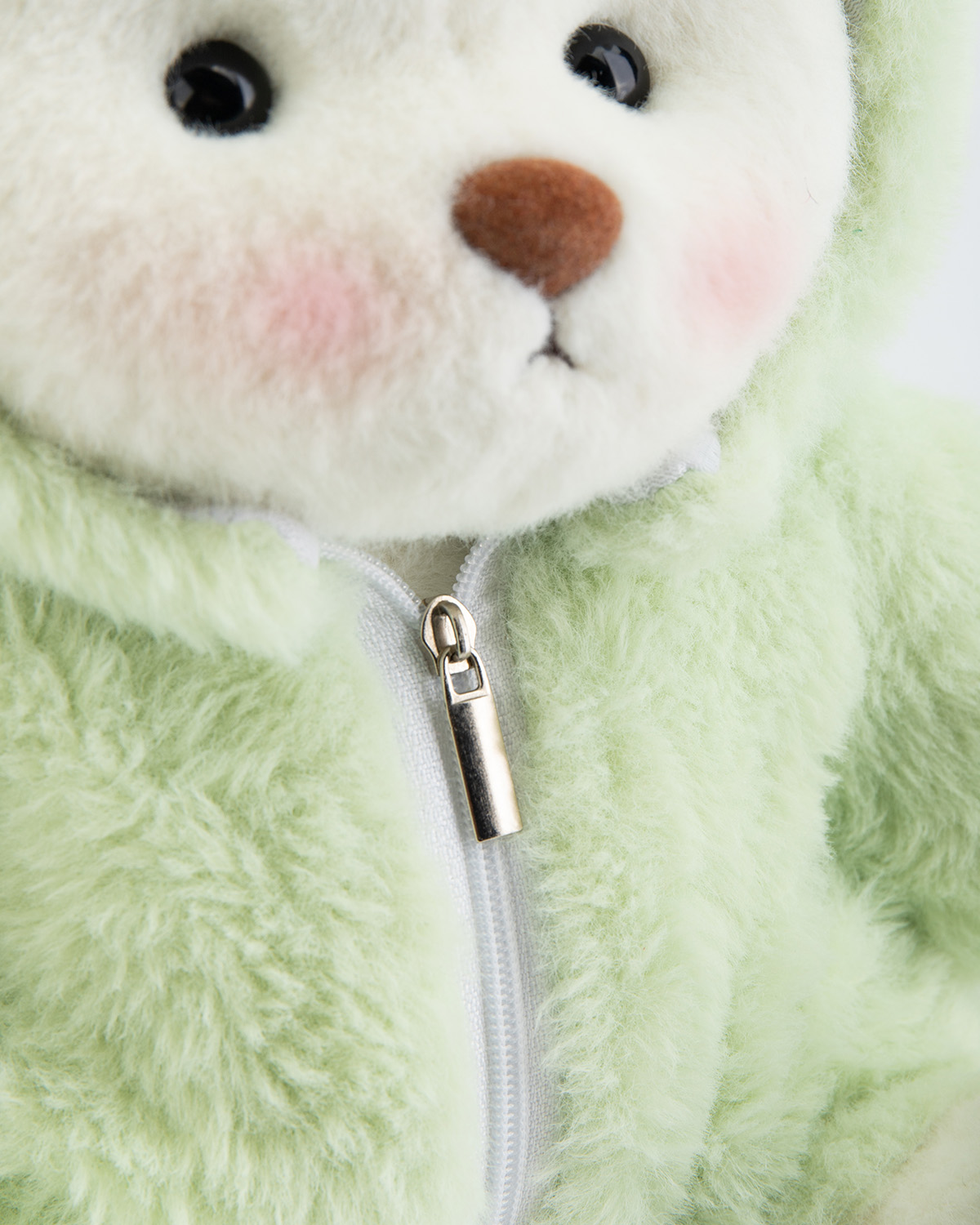 Getahug Furry Dino White Teddy Bear | Handmade Stuffed Animal Gift