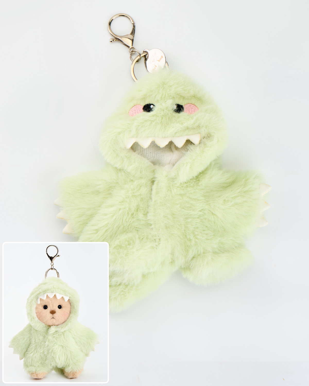 Green Dinosaur Onesie Keychain(Outfit Only) | 5.9 Inches Mini Teddy Bear Clothes