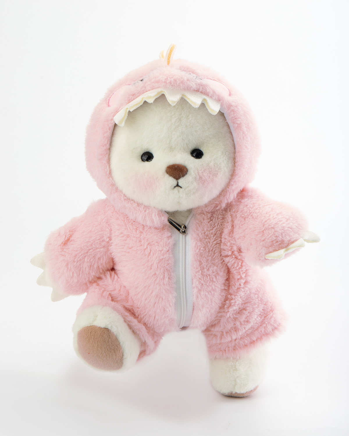 Getahug Pink Furry Dino Bear | Handmade Jointed Teddy Bear Gift
